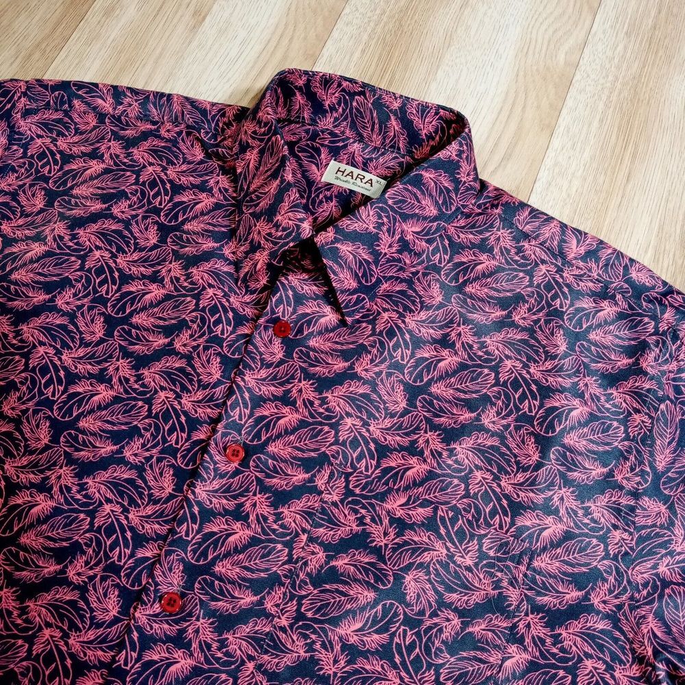 Hara Shirt Mens XL Floral Short Sleeve Button Up Lightweight Rayon